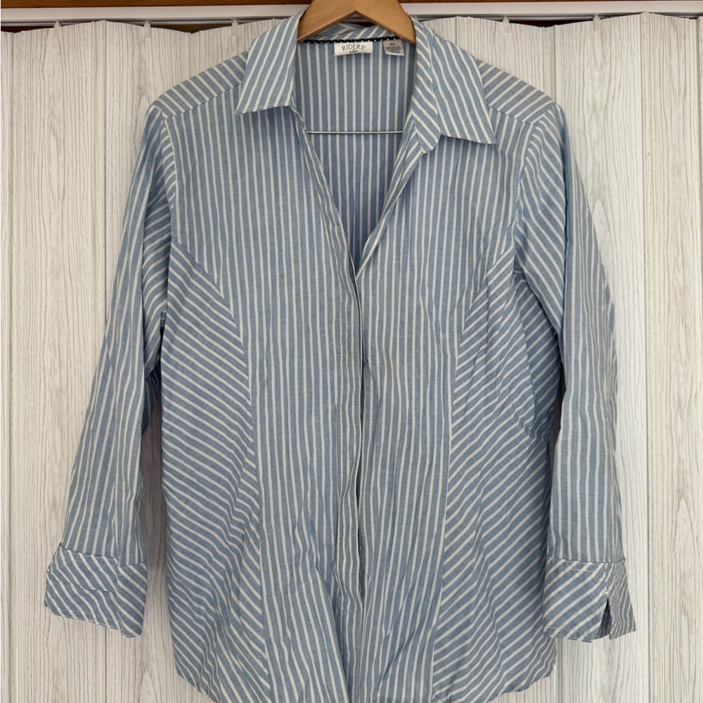 Lee Gray Striped Button Down Shirt